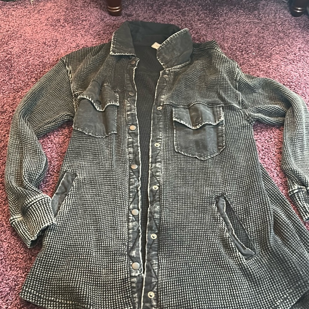 Waffle knit Shacket